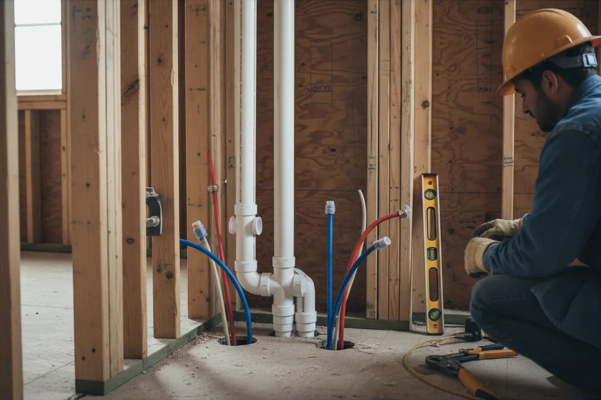 Drain and supply rough-in during Garbage Disposal Repair in Torrington
